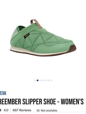 Teva Quilted Green Women's Slip-On Slipper